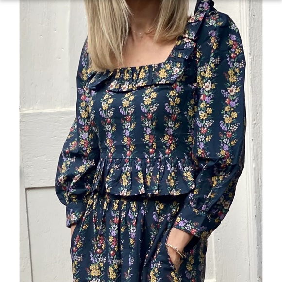 NWT-Pink City Prints French Border Mabel Top - Picture 2 of 5